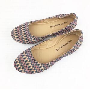 Lucky Brand Zig Zag Multicolor Flats SZ 6